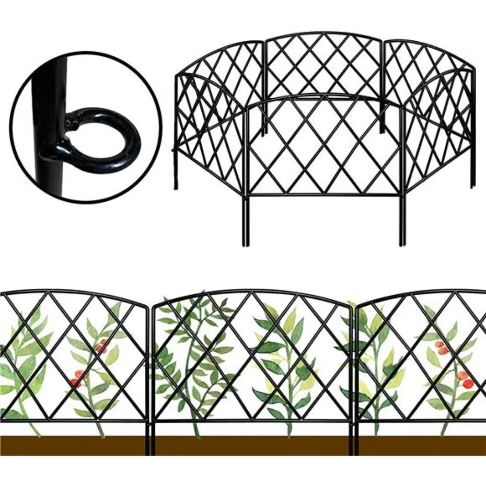 Decorative Garden Fence 24 in (H) x 10 ft (L), Outdoor Rustproof Metal